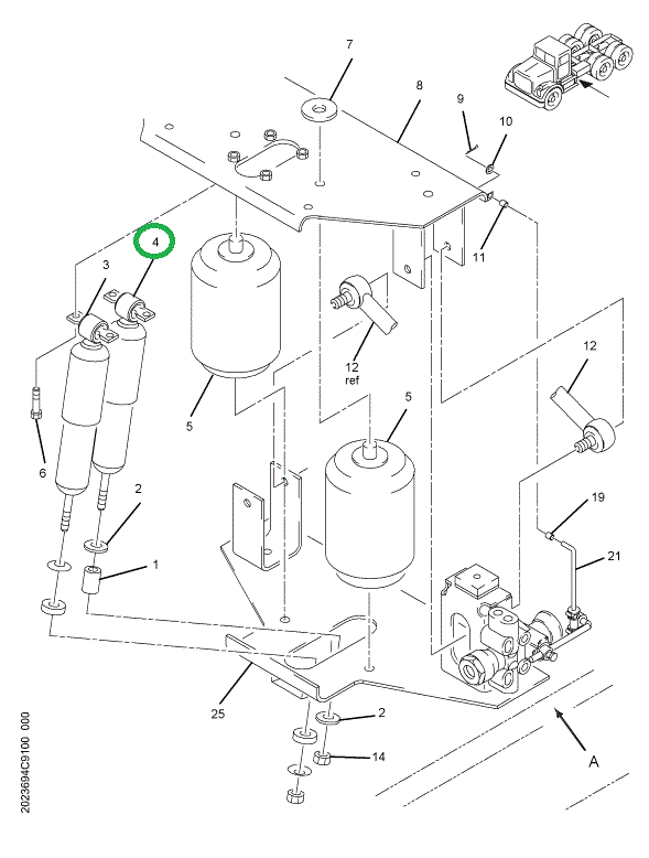 2023685C1 ABSORBER,SHOCK RR CAB W/O HDWE