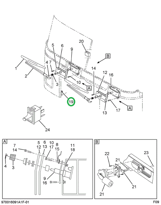2025530C1 Plug, Plastic Windshield Wiper