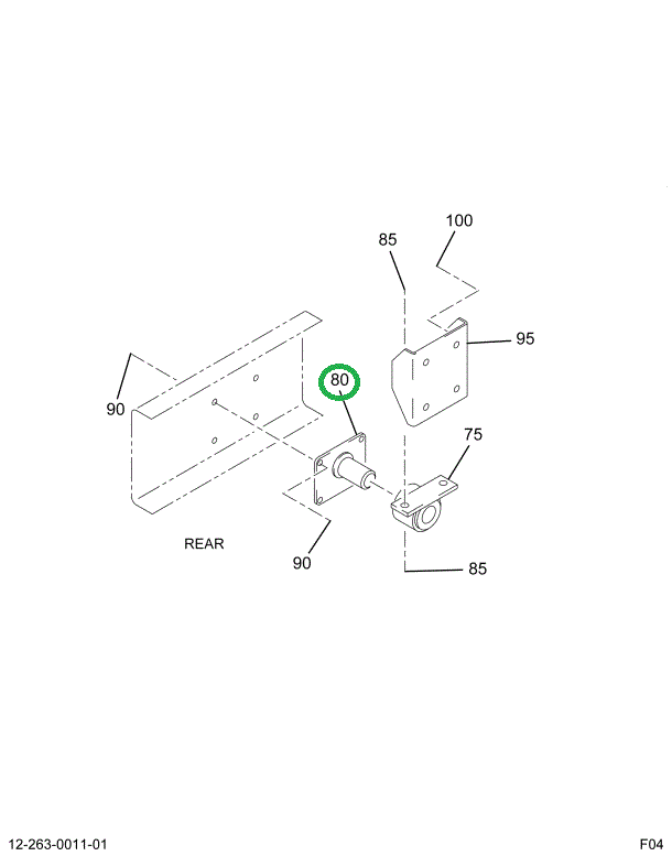 2026550C1 BRACKET,ENG MTG REAR W/SER 60