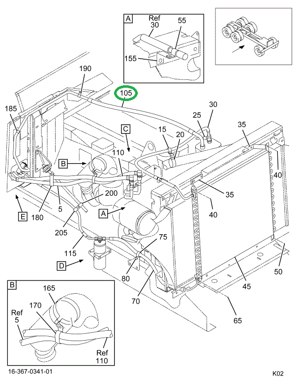 2029582C91 HOSE EVAP TO COMPR W/134A