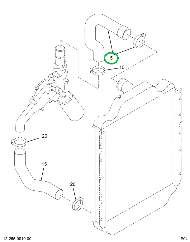 2029969C2 HOSE RAD INLET FOR FRT/BK CAC