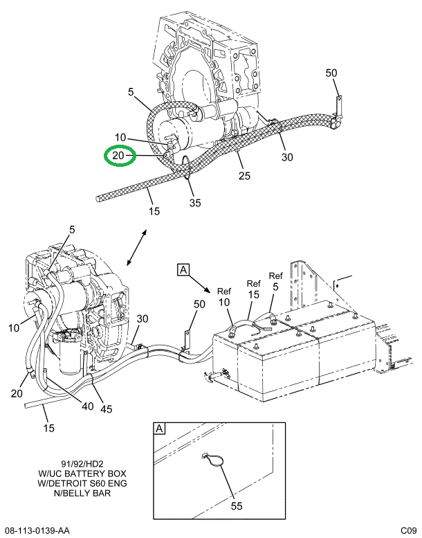 2031182C92 CABLE BATTERY GRD W/WELD TYPE