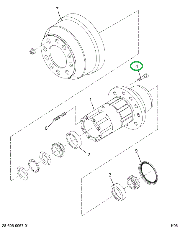 2032769C1 BOLT WHL HUB RH M22X1.5X4.91