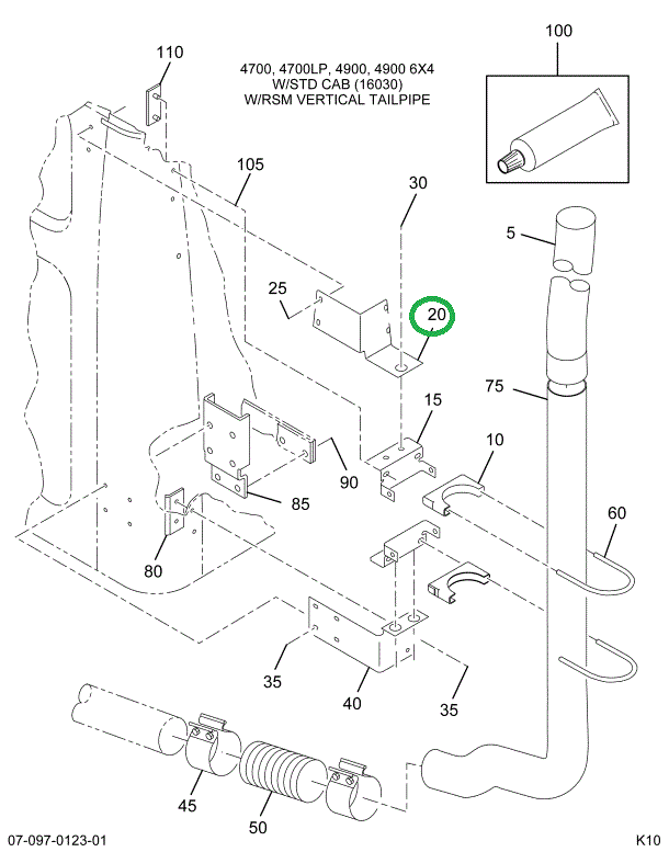 2038855C1 SUPPORT EXH TAIL PIPE RT