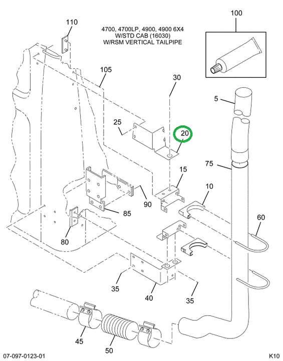 2038855C1 SUPPORT EXH TAIL PIPE RT