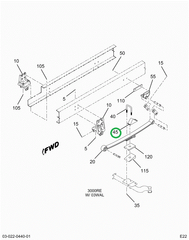 2040092C1 SEAT U BOLT FRT SPG