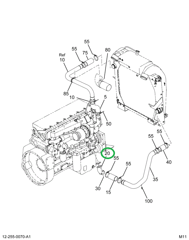 2040832C1 PIPE RADIATOR HOSE