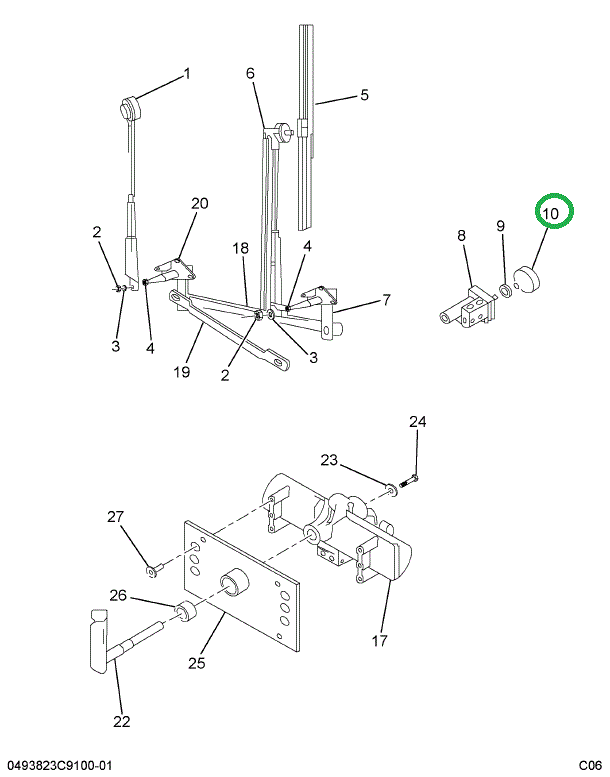 214328R11 KNOB W&S WIPER CONTROL VALVE