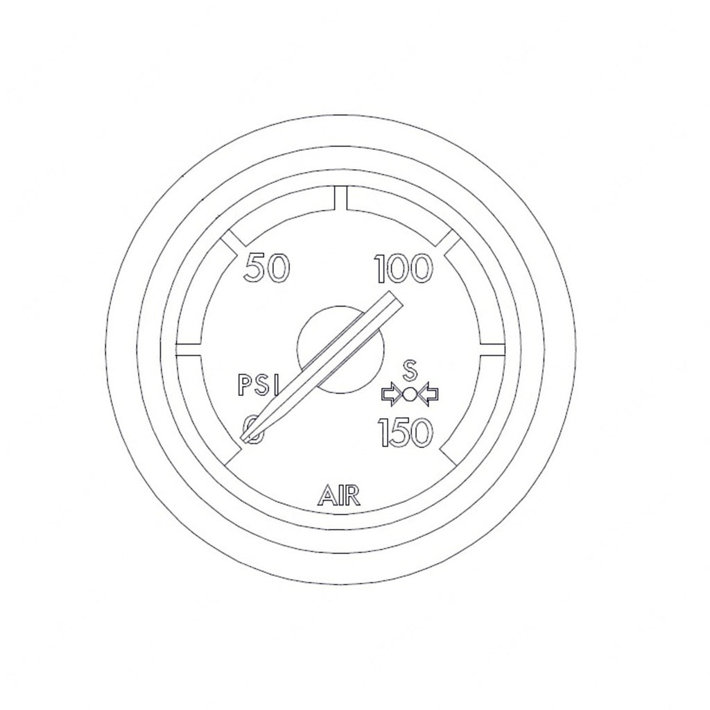 22-46441-000 GAUGE-AIR PRESSURE,SECONDARY,PSI,BLACK