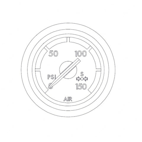 22-46441-000 GAUGE-AIR PRESSURE,SECONDARY,PSI,BLACK