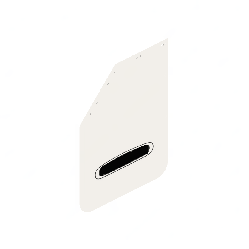 22-69608-333 MUDFLAP-27",PLASTIC,WHITE,LH,LOGO