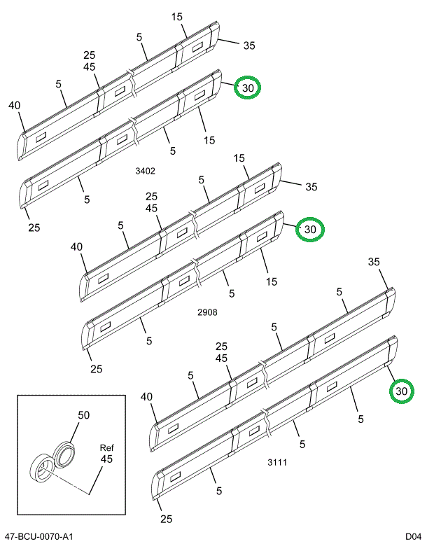 2201503C2 BAR REAR END CAP L SPRING WHI
