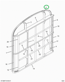 2201953C5 Brace, Bow, Bus, Rear, R