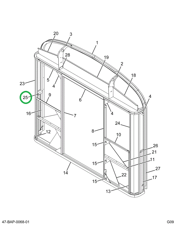 2202152C2 Sill, Window Corner Brace, Bus