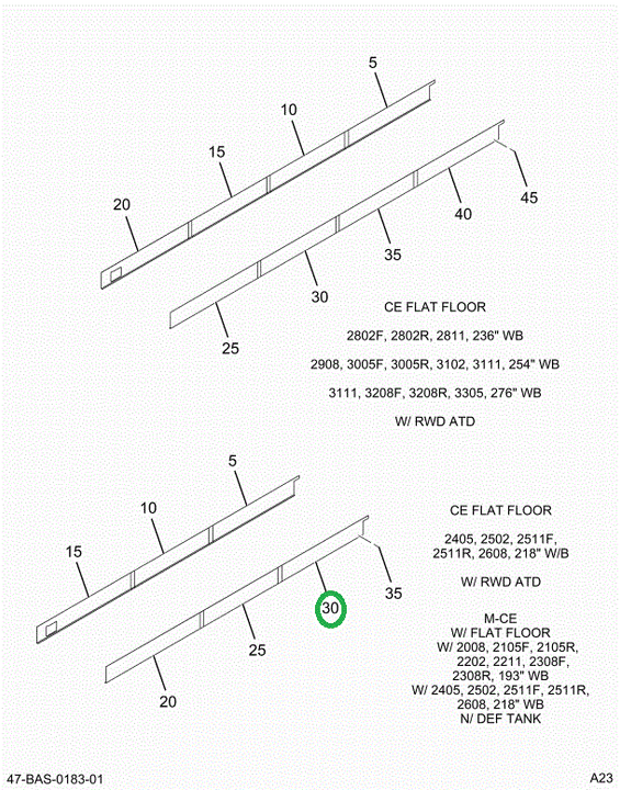 2202352C4 Skirt, Bus Body, Lower Rear, 2