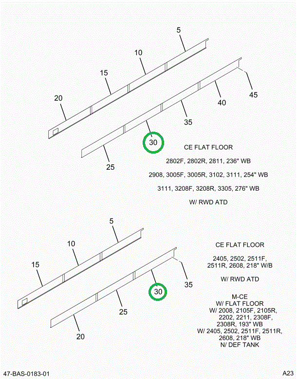 2202363C4 SKIRT, LOWER REAR 3-BOW L 14.5