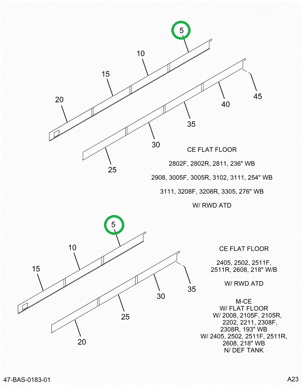 2202364C4 SKIRT, LOWER REAR 3-BOW R 14.5