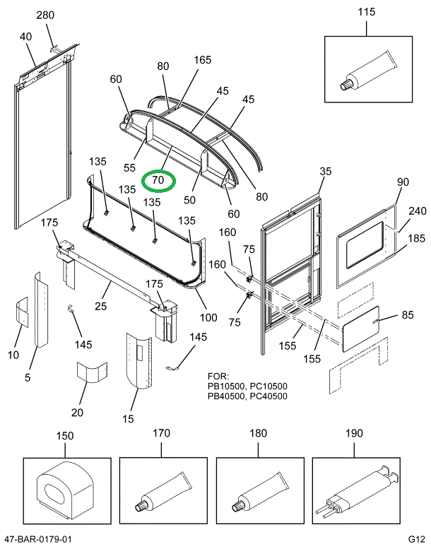 2202574C2 HEADER, WINDSHIELD , ASSY