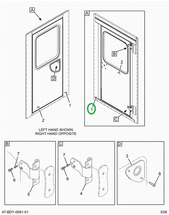 2202671C3 Frame, Door, Side, Emergency,