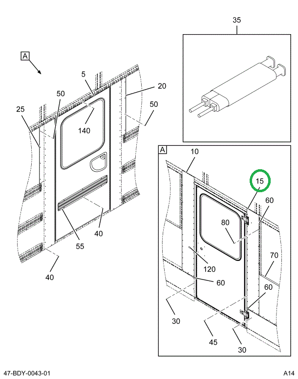 2202804C4 Panel Door Forward For 25 Inch