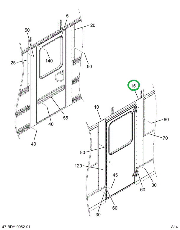 2202805C4 Panel Door Forward For 25 Inch
