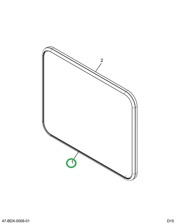 2203463C1 GLASS DOOR RR TOP TEMPERED