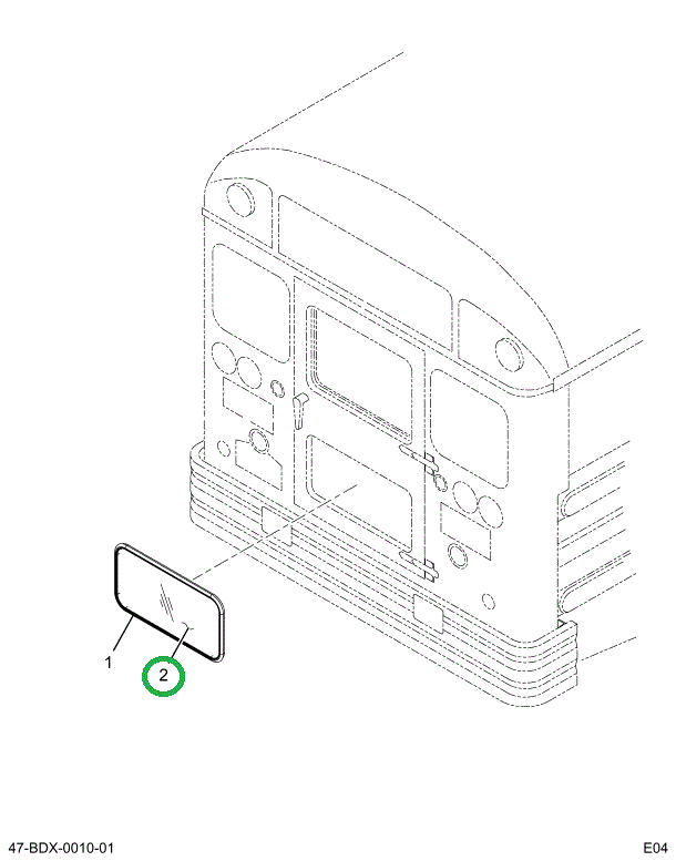 2203475C1 GLASS DOOR RR BTM TEMP CLEAR