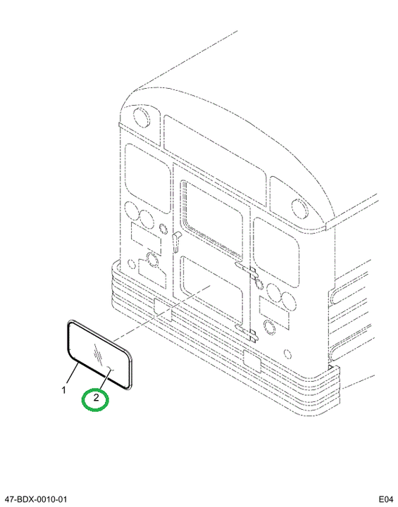 2203479C2 GLASS DOOR REAR BOT LAMI CLEAR