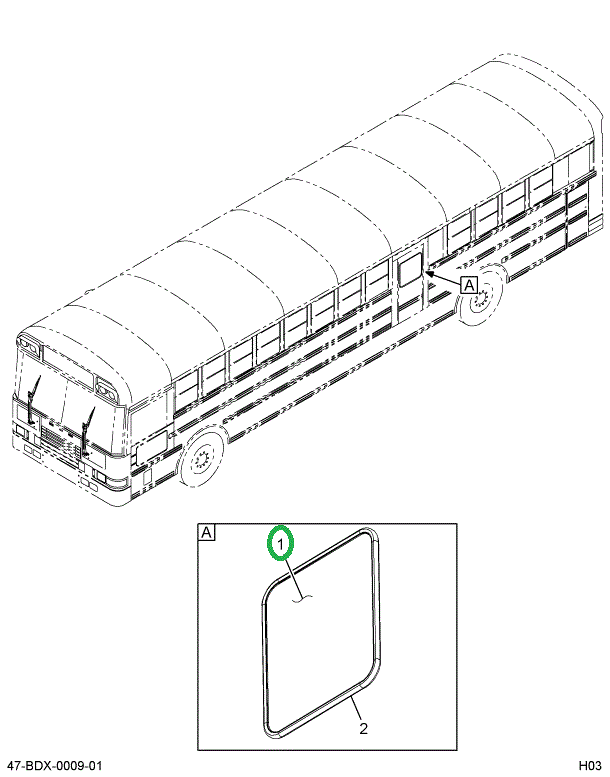 2203707C1 Glass, 49% Gray Tint Side Emer