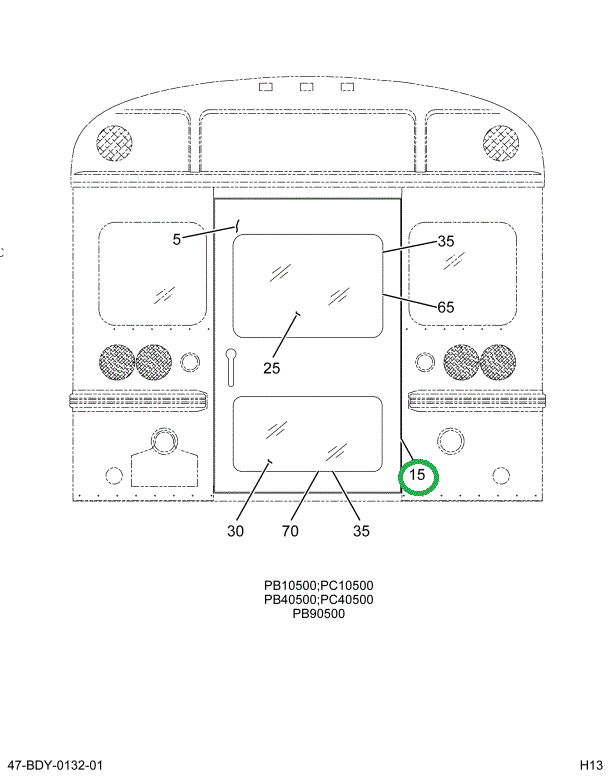 2203818C4 SEAL , RUBBER REAR EMER DOOR