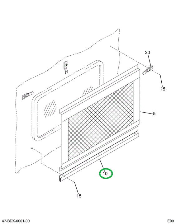 2203852C3 RETAINER LOWER REAR DOOR GLA