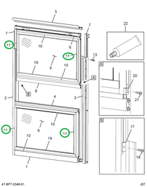 2205087C3 EXTRUSION  ALUMINUM*GLASS FRAM