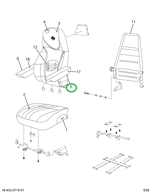 2205397C1 ARMREST  DRVR NAT BRN LH 42OZ