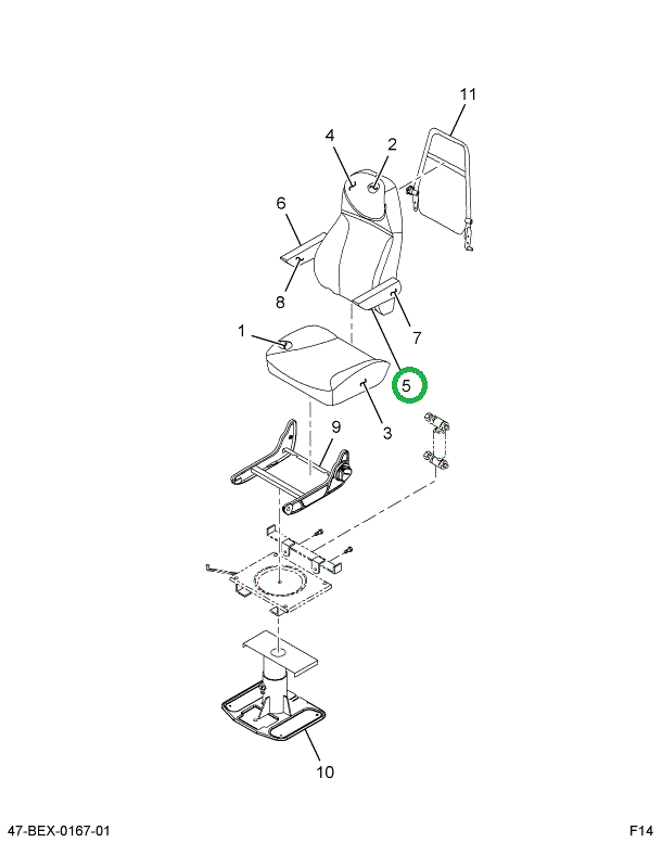 2205399C1 Armrest Driver National Blue L