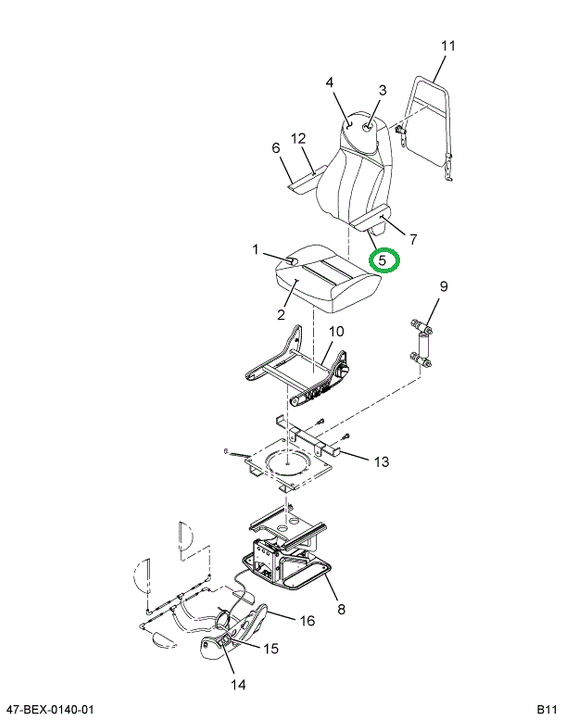 2205401C1 Armrest Driver National Black