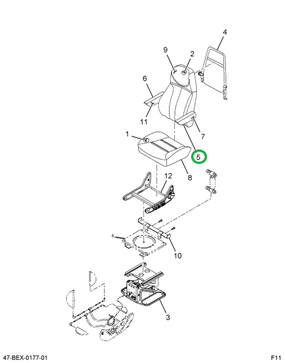 2205411C1 Armrest, Seat, Drvr Nat Blk Lh