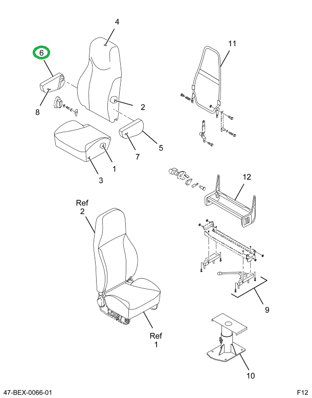 2205443C1 Armrest, Seat, Drvr Nat Grn Rh