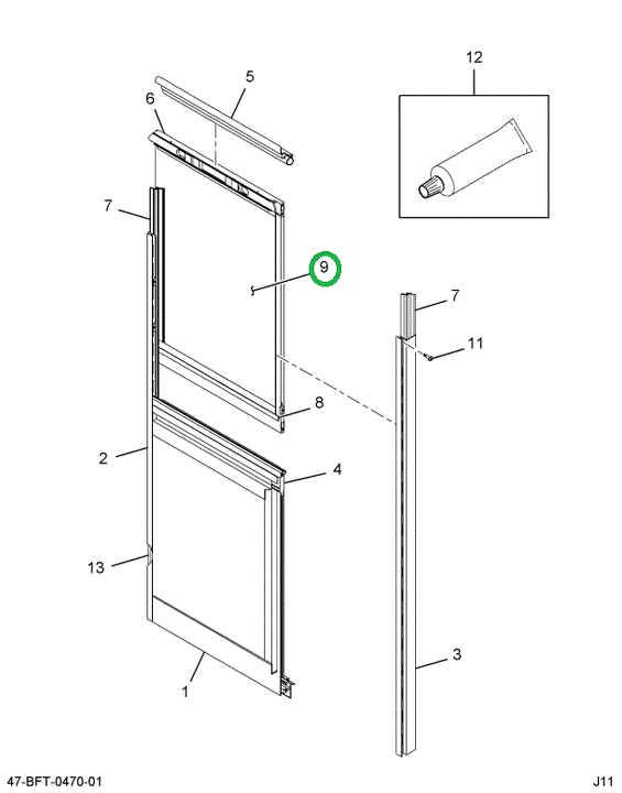 2205469C3 Glass, Tempered Split Sash Pas