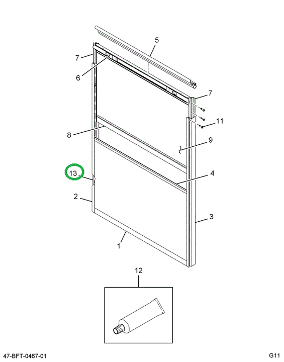 2205494C4 CHANNEL  WINDOW GLAZING LAMINA