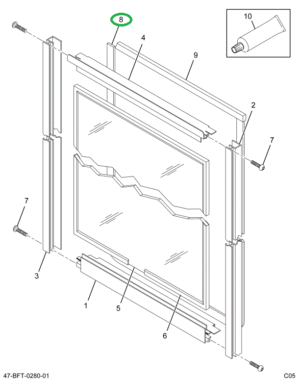 2205517C3 SEAL*WINDOW PASSENGER 15.5