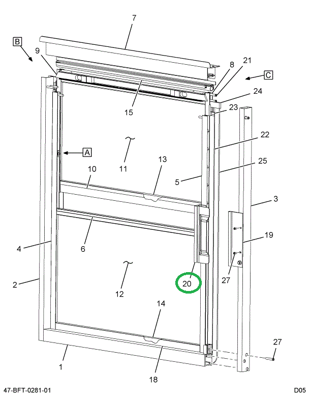 2205542C2 HANDLE  EMERGENCY*K/O