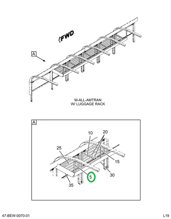 2206316C92 Rack, Luggage Assembly Tubular