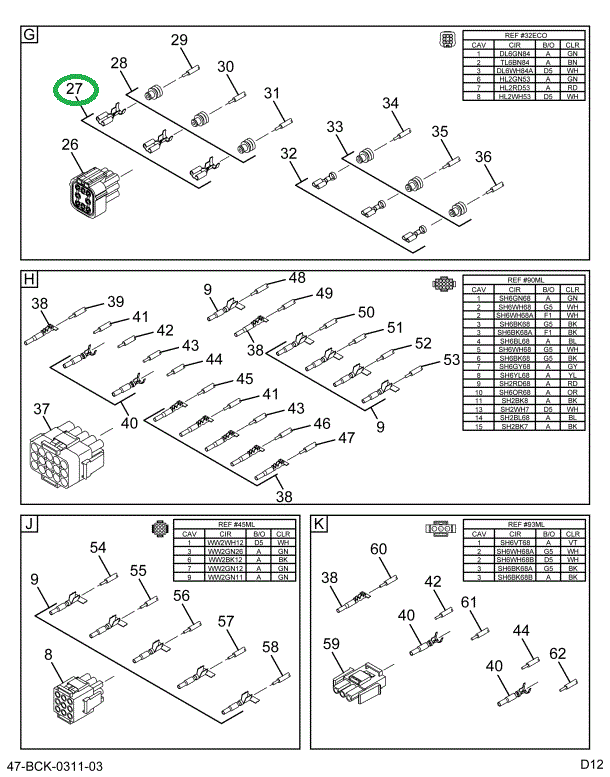 2206599C1 TERMINAL CABLE  RECEPTACLE ECO