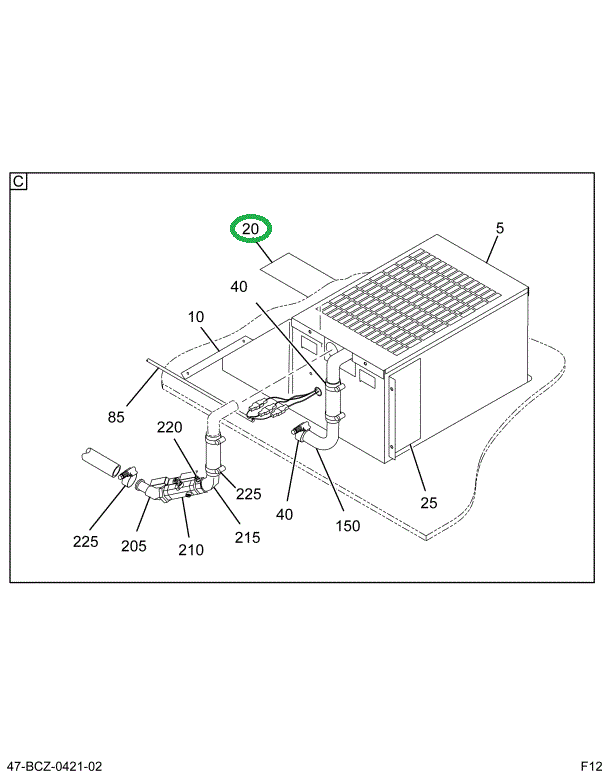 2206703C1 GUARD  TOP*LH AUX HTR BERGSTRO