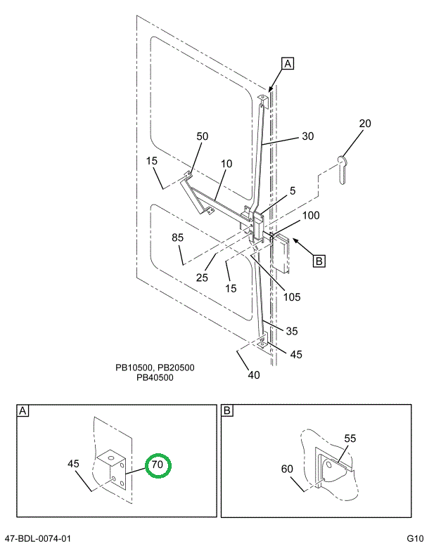 2207652C1 BRACKET LOCK*3 POINT EMERGENC