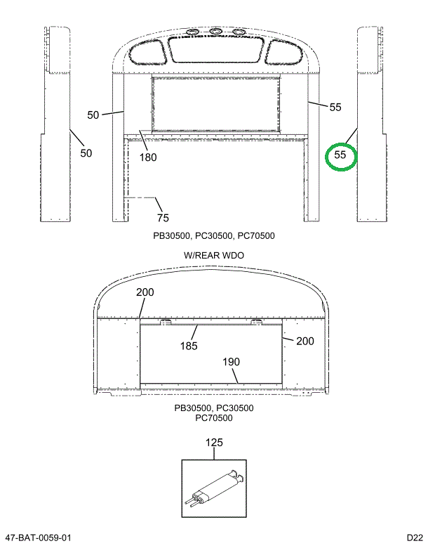 2208158C3 Panel, Skin Outside Rear Right