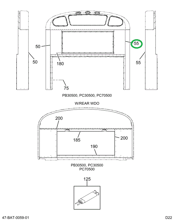 2208158C6 Panel, Skin Outside Rear, Righ