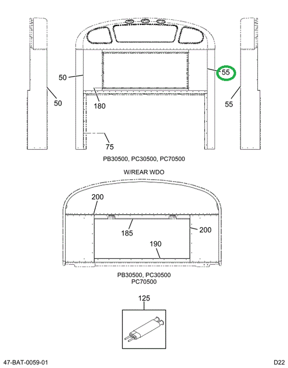 2208158C6 Panel, Skin Outside Rear, Righ