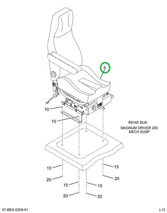 2208891C91 Seat, Drivers Without Armrest