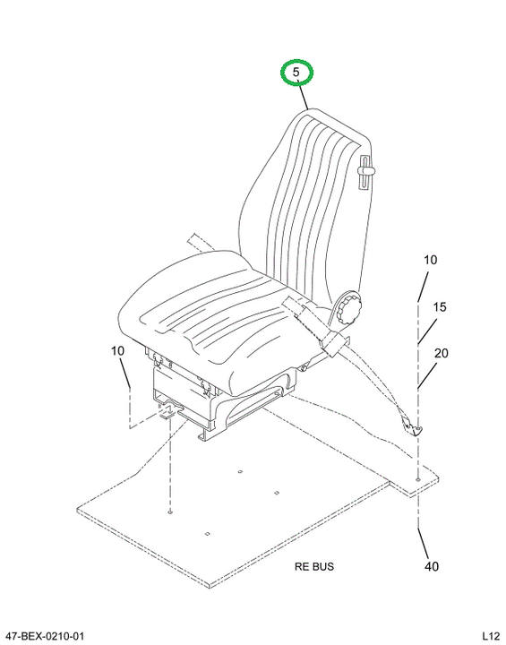 2208933C91 Seat, Drivers Without Armrest